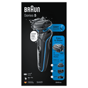 Braun Series 5 5049cs Electric Shaver with Beard Trimmer, Wet and Dry Use, EasyClean System, Rechargeable Cordless Foil Shaver, Blue
