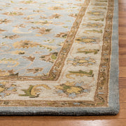 Safavieh Heritage Bruce Oriental Wool Area Rug, Handmade Traditional Floral Design, Light Blue Beige, 2 ft x 3 ft, HG913A-2