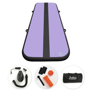 Justice 10ft Inflatable Air Track Gymnastics Tumbling Mat, Purple, Includes Electric Air Pump and Carrying Bag