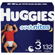 Huggies 105393800 Overnites Nighttime Baby Diapers, Size 3 132 Ct