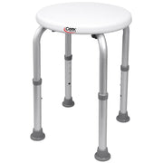 Carex Compact Round Shower Stool for Bathtub and Small Showers with Adjustable Height Legs