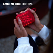 JBL Go 5 Portable Bluetooth Speaker, IP68 Waterproof and Dustproof, Drop-Proof, Ambient Edge Lighting, 10-Hour Battery Life, Red