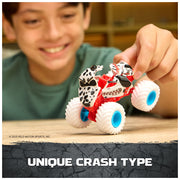 Spin Master Smash & Bash Monster Mutt Dalmatian Toy Truck, 1:64 Scale, White and Blue, Series 02, 6072396