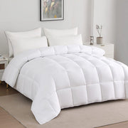 JUSTLET Serwall-FGHXB-WHQ Luxury Solid Down Alternative Machine Washable White Comforters  Queen