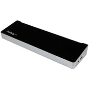 StarTech.com Triple 4K USB-C Laptop Docking Station, 60W Power Delivery, 3 Video Outputs (2 DisplayPort, 1 HDMI), 5 USB 3.0 Ports, Gigabit Ethernet, Audio Jacks, Black & Space Gray, DK30CH2DPPD