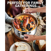 Cooks Standard Multi-Ply Clad Stainless Steel 6 Quart Stock Pot with Lid, Tri-Ply Clad Cookware, Induction Compatible, Oven Safe