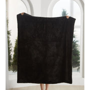 Idea Nuova Inc Cozy Haven Oversized Faux Fur Throw Blanket, Reversible Ultra-Soft Polyester, Black and Beige, 50