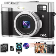 Wednkoly 5K Digital Camera for Photography 48MP, Black