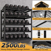 TrumanPick Heavy Duty Metal Wire Garage Shelving Unit, Adjustable 5-Tier Storage Rack, Black, 48 in W x 24 in D x 72 in H