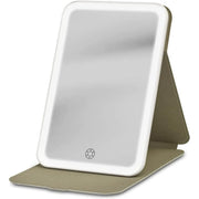 iHome ICV10W.EXV23 Travel Shatterproof Mirror W/Light & Adjustable Stand, Rechargeable Battery, White