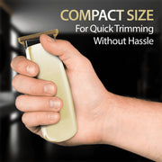 Xtreme Personal Care Touch Up Travel Trimmer, Hypoallergenic Self-Sharpening Blades, Compact, Battery-Powered, 3 Guide Combs (3mm, 6mm, 10mm)