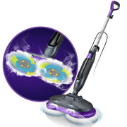 BOJUK F2 Steam & Scrub Mop with Rotating Mop Pads, LED Headlights, 15.2 fl oz