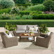 Better Homes & Gardens BH5708811816080 Bellamy Outdoor 1 Piece Sofa, Gray Wicker/Gray Cushion