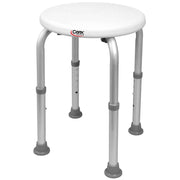 Carex Compact Round Shower Stool for Bathtub and Small Showers with Adjustable Height Legs