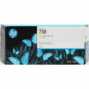 HP 738 Yellow Original High Capacity Ink Cartridge, 300ml, 676M8A