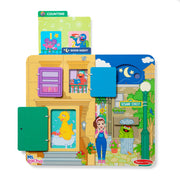 Melissa & Doug Sesame Street Wooden Daily Routines Activity Board, Interactive Learning Toy for Toddlers, FSC-Certified Wood, Multi-Color