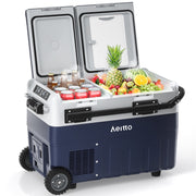 Aeitto 42QT Portable Car Refrigerator Freezer -4 to 68 Dual Zone Electric Cooler with Independent Temperature Control