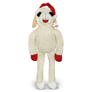 Multipet Holiday Super-Sized Plush Lamb Chop Dog Toy, 3 Feet Tall, White with Red Santa Hat, Limited Edition
