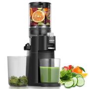 Juilist Masticating Juicer Machine, 150W, 60 RPM, BPA-Free, High Juice Yield, Quiet Operation, Easy to Clean, Includes Cleaning Brush, Black, JS8101