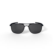 Oakley OO4124 Gauge 8 Rectangular Sunglasses, Matte Black Frame, Grey Plutonite Lenses, 62mm