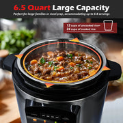Bluebow 6.5 Quart Electric Pressure Cooker, 8-in-1 Multi Cooker Rice Cooker Slow Cooker Saute Steamer, Stainless Steel