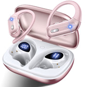 VEAT00L X19 Wireless Earbuds, Hybrid Active Noise Cancelling, Bluetooth 5.3, IPX7 Waterproof, Deep Bass, Over Ear Bud with Earhooks, 75H Playtime