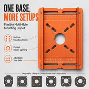 ZYSMBD Aluminum Alloy Wood Router Slotting Bracket, Adjustable Width with Scale for Straight Slots