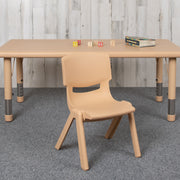 Flash Furniture Natural Plastic Stackable School Chair, Contoured Polypropylene Shell, Lightweight, 10.5 in Seat Height, 3 lb, YU-YCX-003-NAT-GG