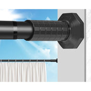 VEGCOO Tension Curtain Rod, Adjustable 51-86 Inch, Heavy Duty 65 lbs Capacity, No Drilling Installation, Black