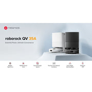 Roborock Qrevo Series Robot Vacuum and Mop, 8000Pa Suction, Self-Emptying Docking Station, Anti-Tangle Brushes, Smart Obstacle Avoidance, Dual Spinning Mops, QV 35A