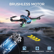 KINGULL GPS Drone with 4K Ultra HD Camera, Foldable Quadcopter, 4.5 inch HD Screen on Remote Controller, Follow Me, FPV, Auto Return, 2 Batteries for 45 Min Flight Time, Black