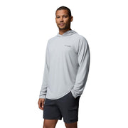 Columbia Men's PFG Solar Stream II Hoodie, Omni-Shade UV Protection, Omni-Wick Moisture-Wicking, Omni-Freeze Cooling, Cool Grey, Big Size, 215630