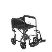 Drive Medical TR37E-SV Lightweight Steel Transport Wheelchair Fixed Full Arms 17