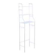DTIG 3 Shelf Sailing Ship-Shaped over the Toilet Rack, Bathroom Corner Stand Storage Steel Organizer Accessories, White