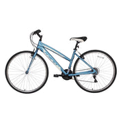 Hyper Bicycles 700c Ladies Spin Fit Hybrid Bike for Adults, Teal and White - Aluminum Frame