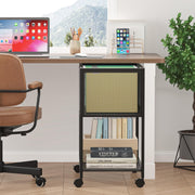 Cosrack Heavy-Duty Metal Rolling File Cart with Storage Shelf, Mobile File Cabinet for Letter Size Hanging Folders