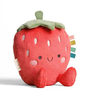 Itzy Ritzy Sweetie Snuggles Plush Toy Strawberry Soft Stuffed Animal with Sensory Ribbons