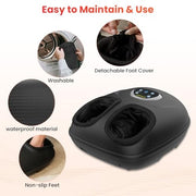 CuPiLo Foot Massager with Heat, Shiatsu Massage, Adjustable Vibration and Compression, Removable Washable Sleeves, Men's Size 13, CPL-5522