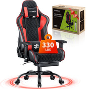 Seenda GCPro-10 Big and Tall Gaming Chair, Ergonomic High Back with Adjustable 2D Armrests, Red