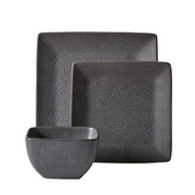 Better Homes & Gardens BH6510002251001 Anderson Gray Square Stoneware 12-Piece Dinnerware Set, Single