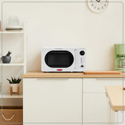 Nostalgia NRMO7WH6A 0.7 Cu. Ft Retro Compact Countertop Microwave Oven, White