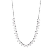 Believe by Brilliance NF00508RZW-18.WM Silver Plated Cubic Zirconia Heartshape Necklace for Women, 18in Chain with 2in Extender, Silver
