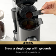 Ninja Pods & Grounds Specialty Single-Serve Coffee Maker, K-Cup Compatible, 4 Brew Styles, Built-In Frother, Gray, PB050