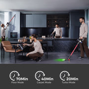 ARTSEA Cordless Vacuum Cleaner, 48 kPa Suction, 70 Min Runtime, Lightweight Stick, 1.6L Dust Cup, HEPA Filtration