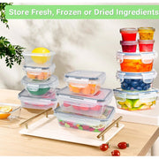 TINANA 53964 Food Storage Containers 52 PCS Airtight Kitchen Storage with Labels & Marker