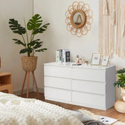 FCH Ktaxon 6 Drawer Double Dresser, White