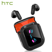 HTC NE20 Wireless Earbuds, Bluetooth 6.0, AI Translator with 130+ Language Support, IPX5 Sweatproof, Black