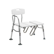 Drive Medical RTL12032KDR Splash Defense Tub Transfer Bench for Bathtub with Curtain Guard Protection, White