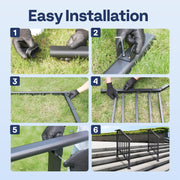 SPECSTAR 2-Pack Galvanized Steel Outdoor Stair Handrails, Black Oval, Safety Balusters, 3-Step Railing Kit, 27.1 in, 15980014372