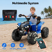 Wisairt 24V 4WD Kids Ride On ATV, Electric 4-Wheeler, 2-Seater, 800W Motor, Blue